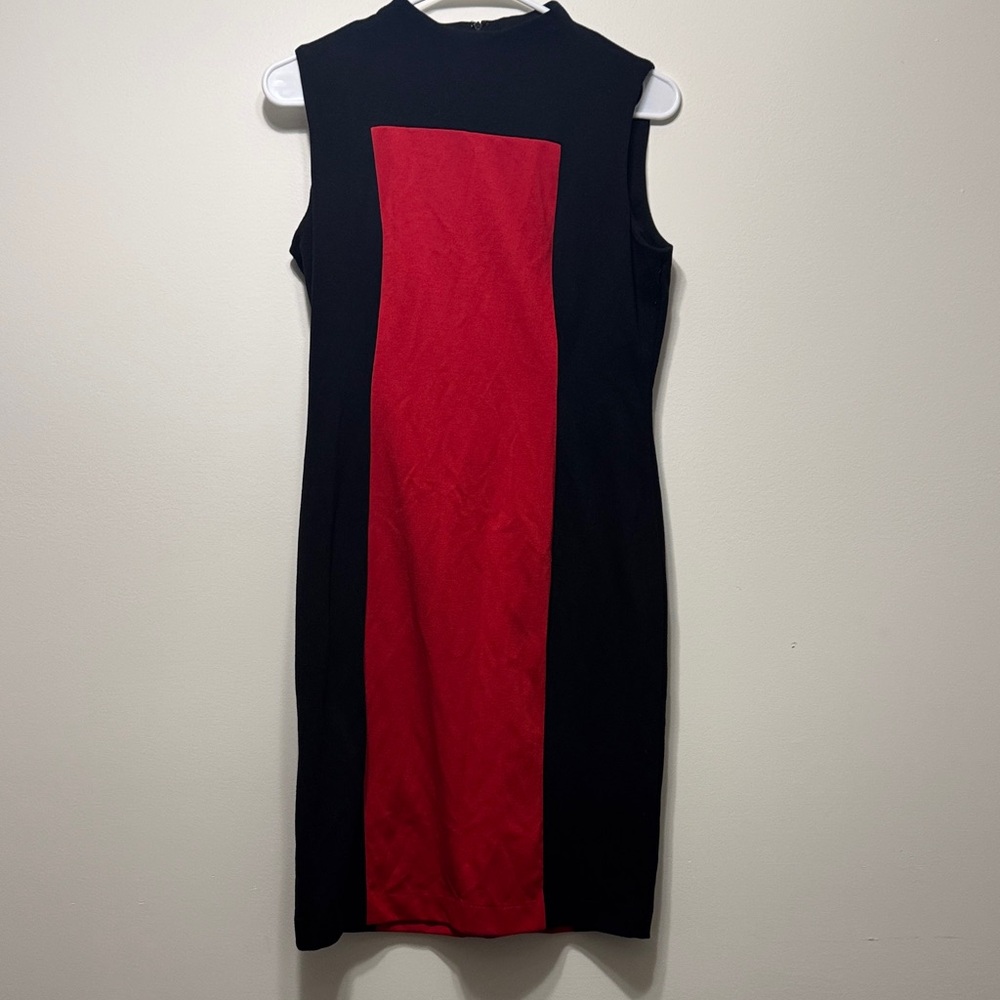 Calvin Klein Black and Red Panel Dress